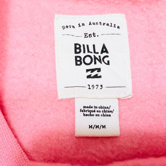 Billabong Chop Up Sweater Women Medium Pink Sweatshirt New - Picture 4 of 7